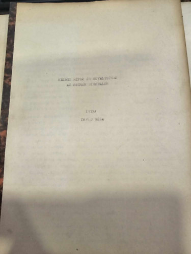 D�vid G�za - Keleti n�pek �s m�velts�gek : Az Oszm�n birodalom / Jegyzet [ELTE Bels�-�zsiai Tansz�k]