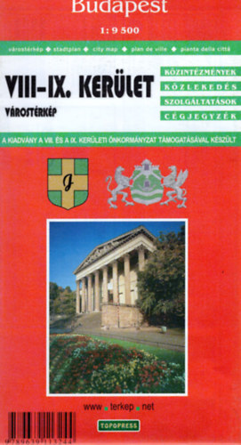 Budapest VIII-IX. ker�let v�rost�rk�p 1:9500