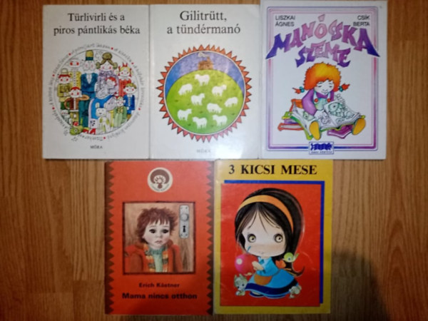 Erich Kstner Liszkai gnes-Csk Berta - Meseknyvcsomag kicsiknek (5db) Trlivirli s a piros pntliks bka + Gilitrtt, a tndrman + Mancska szeme + 3 kicsi mese (Hfehrke, Csipkerzsika, A bekpzelt kisegr) + Mama nincs otthon