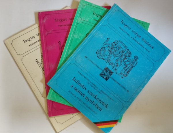 4 db a "Tesztre szabott feladatok" sorozatból: Melléknévragozás a német nyelvben + Módbeli segédigék a német nyelvben + Infinitiv szerkezetek a német nyelvben + Kötőmód, feltételes mód a német nyelvben.