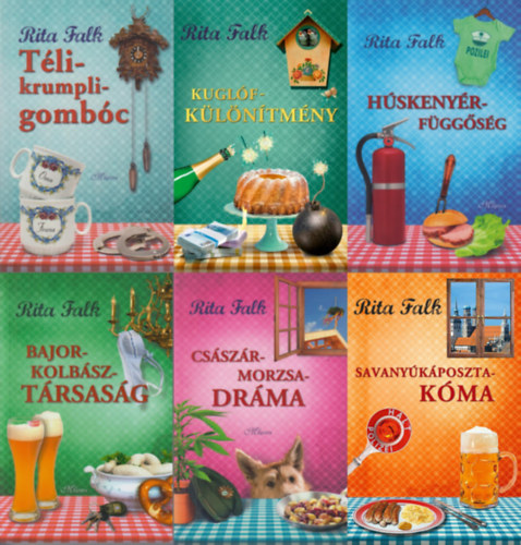 Rita Falk - 6 db Rita Falk krimi a Franz Eberhofer sorozatból: Télikrumpligombóc + Savanyúkáposzta-kóma + Húskenyér-függőség + Bajorkolbász-társaság + Császármorzsa-dráma + Kuglóf-különítmény (A Franz Eberhofer sorozat 1., 6., 7., 8., 9. é
