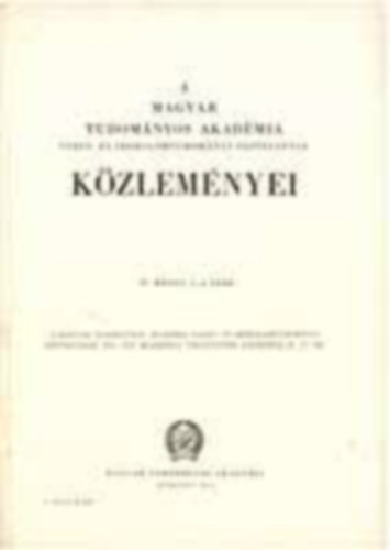 Magyar Tudományos Akadémia Nyelv-és Irodalomtudományi Osztályának Közleményei (XIV. Kötet, 1-4. szám)