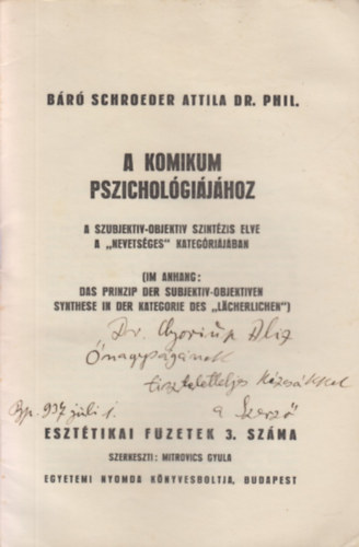 Schroeder Attila - A komikum pszichol�gi�j�hoz