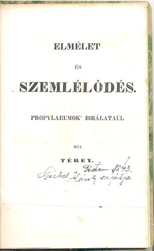 Trey Kroly - Elmlet s szemllds - Propylaeumok brlatl.