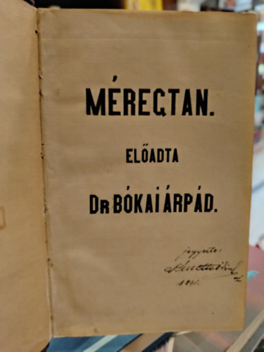 Méregtan. Előadta dr. Bókai Árpád