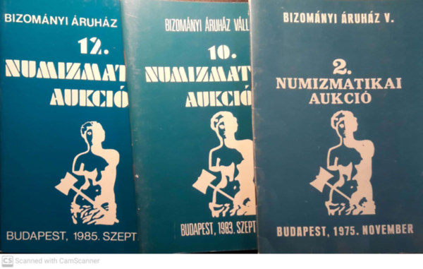 Bizomnyi ruhz V.  Magyar pnzrmk rkatalgusa 1977 mjus +Bizomnyi ruhz V. 2. numizmatikai aukci 1975. november + Bizomnyi ruhz V.  12. numizmatikai aukci 1985. szeptember ( 3 fzet )