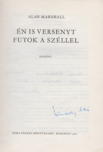 Alan Marshall - Én is versenyt futok a széllel
