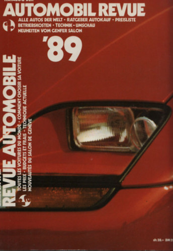Katalog der Automobil Revue/ Catalogue de la revue automobile '89 (nmet-francia nyelv)
