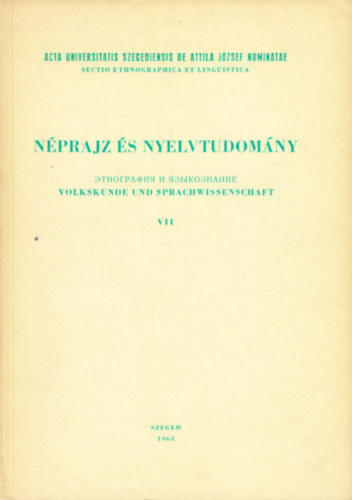 Blint-Hajd-Nyri  (szerk.) - Nprajz s nyelvtudomny VII.