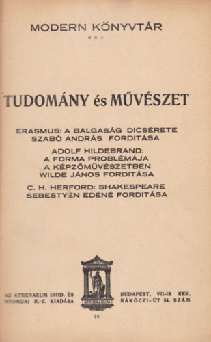 Tudomány és művészet I. (3 mű)