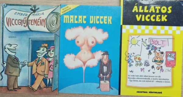 Er�ss L�szl� Ember M�ria - 3 db vicc k�nyv: �llatos viccek + Malac viccek + Viccgy�jtem�ny