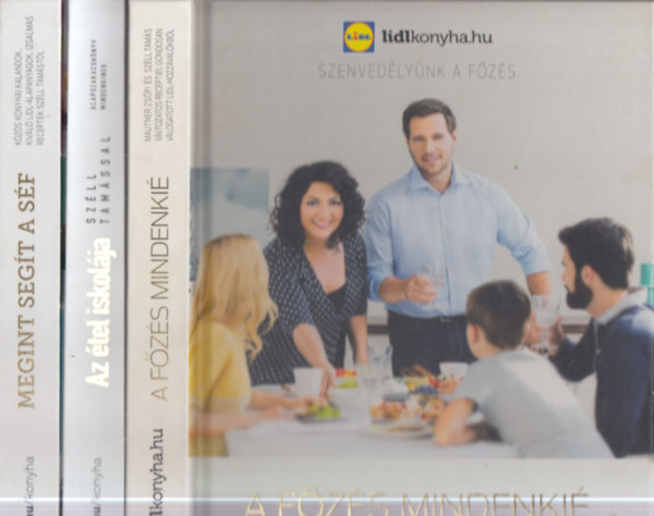3 db. Lidl szakácskönyv (A főzés mindenkié + Az étel iskolája + Megint segít a séf)