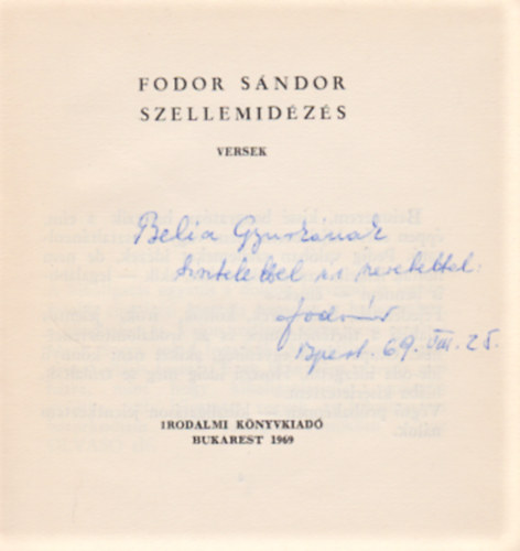Fodor S�ndor - Szellemid�z�s (Dedik�lt)