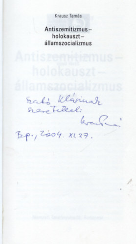 Krausz Tams - Antiszemitizmus-holokauszt-llamszocializmus