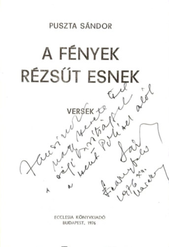 Puszta S�ndor - A f�nyek r�zs�t esnek