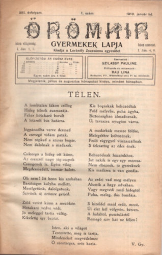 Szilassy Pauline - Örömhir - Gyermekek lapja XIII.-XXIII. évfolyamok 1910-1919