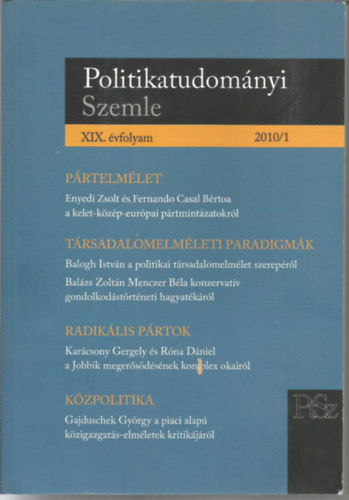 Czizmadia Ervin  (Szerk.) - Politikatudomnyi Szemle 2010/1