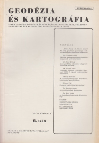 Dr. Jo Istvn  (szerk.) - Geodzia s Kartogrfia 1977/6. szm