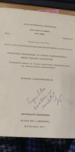 Szab Mria Mszros Lajos - Pneumatikus porlasztssal s porozus filmreaktorokkal mkd komplett laboratrium (Szakaszos kmiai s fizikai mveletek folyamatostsa j intenzifikl mdszerekkel)