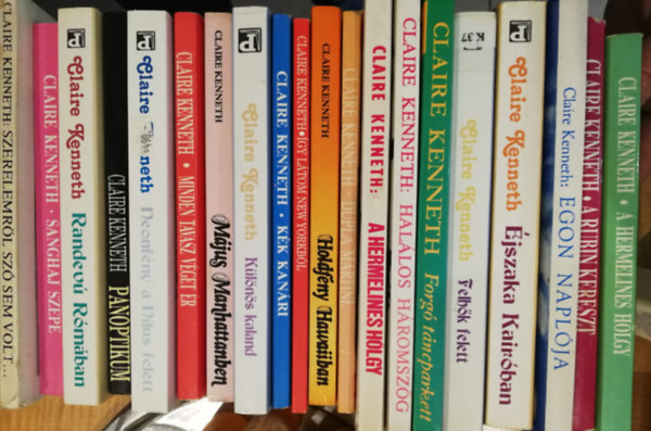 Claire Kenneth - 20 db Claire Kenneth k�nyv (Szerelemr�l sz� sem volt, Sanghai sz�pe, Randev� R�m�ban, Panoptikum, Neonf�ny a N�lus felett, Minden tavasz v�get �r, M�jus Manhattanben, K�l�n�s kaland, K�k kan�ri, �gy l�tom new Yorkb�l, Holdf�ny Ha