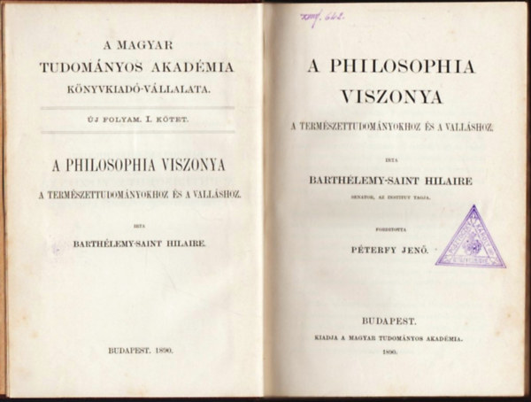 Barthélemy-Saint Hilaire - A philosophia viszonya a természettudományokhoz és a valláshoz