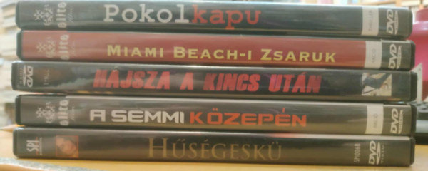 5 db amerikai krimi: Pokolkapu + Miami Beach-i zsaruk + Hűségeskü + A semmi közepén + Hajsza a kincs után (5 DVD)