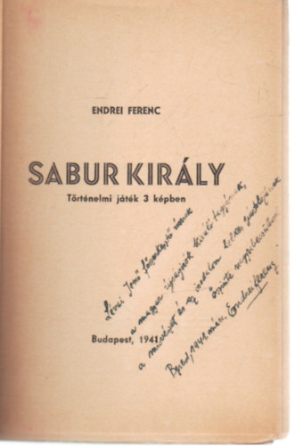 Erdei Ferenc - Sabur kirly
