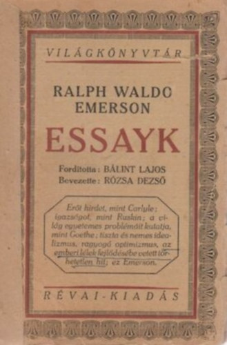 Ralph Waldo Emerson - Essayk (Essz�k)