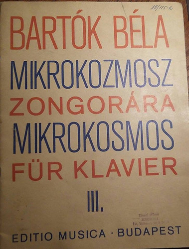 Bart�k B�la - Mikrokozmosz 3. - Z127