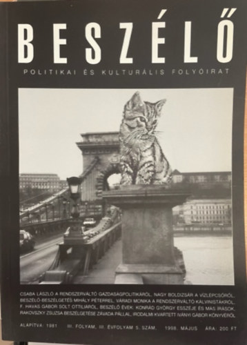 Besz�l� - Politikai �s kultur�lis foly�irat (1998. m�jus- III. folyam, III. �vfolyam, 5. sz�m)