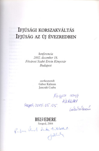 Gbor Klmn - Jancsk Csaba  (szerk.) - Ifjsgi korszakvlts (Ifjsg az j vezredben)