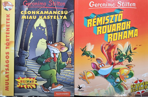 Geronimo Stilton - 2 db. Geronimo Stilton ifjúsági regény: Csonkamancsú Miau kastélya + Rémisztő rovarok rohama