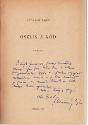 Andr�ssy Lajos - Oszlik a k�d