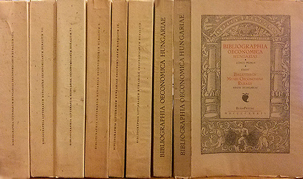 Bibliographia oeconomica Hungariae - A magyar (mez�)gazdas�gi (szak)irodalom k�nyv�szete I-VIII.