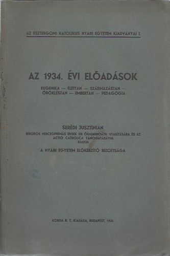 Az 1934. évi előadások