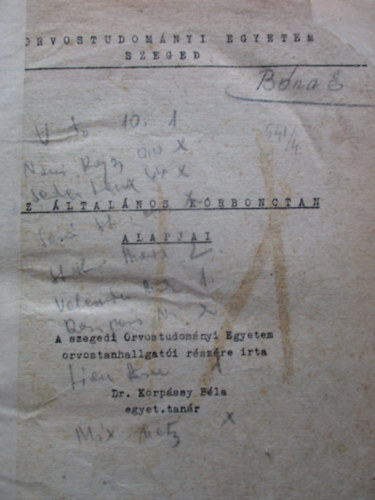 Dr Kovács Kálmán Korpásy Sztanojevits - 4 db orvosi tankkönyv egybekötve (gépirat)