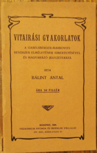 Bálint Antal - Vitairási gyakorlatok