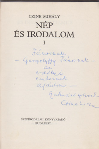 Czine Mih�ly - N�p �s irodalom I-II.