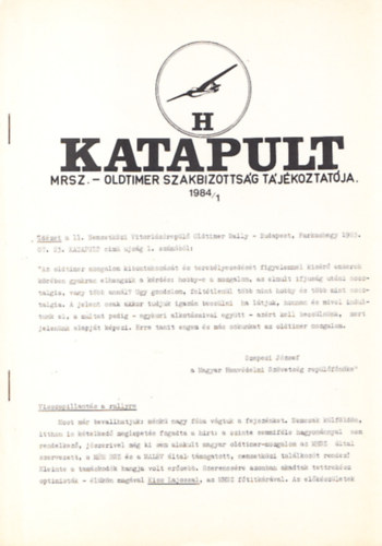 Katapult (MRSZ. - Oldtimer Szakbizottsg Tjkoztatja 1984/1)