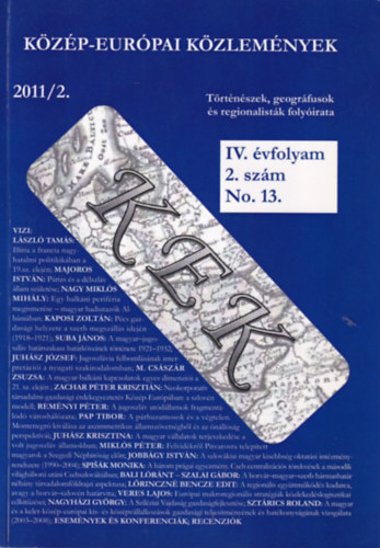 Dr. habil PhD  PhD Gulys Lszl Szvai Ferenc DSc - Kzp-Eurpai Kzlemnyek 2011/2 IV. vf. 2. szm No. 13.