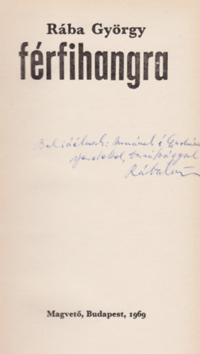 Rába György - Férfihangra (Dedikált)