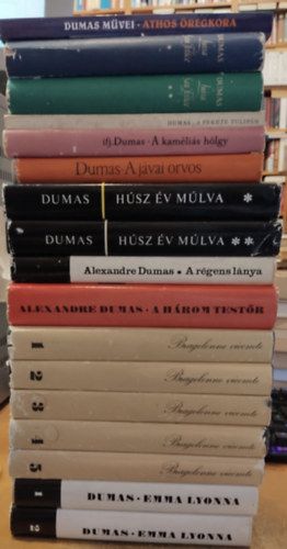 Alexandre Dumas - 17 db Dumas: Athos regkora; Luisa San Felice I-II.; A jvai orvos; A kamlis hlgy; A fekete tulipn; A rgens lnya; Hsz v mlva I-II.; A hrom testr; Emma Lyonna I-II.; Bragelonne Vicomte 1-5.