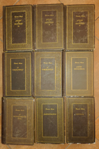 9 kötet Thomas Manntól: József és testvérei I-II., III., IV., Varázshegy I-II., Lotte Weimarban, Doktor Faustus, Levelek