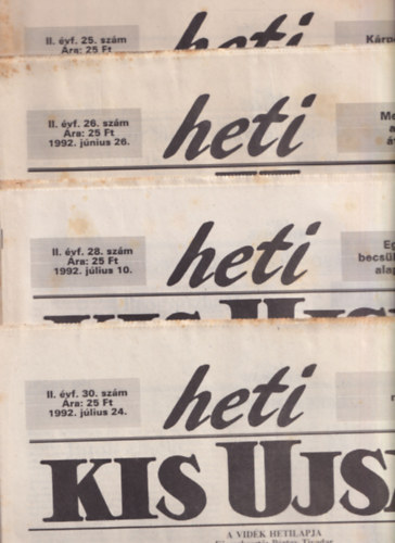 P�rtay Tivadar - Heti Kis ujs�g I. �vfolyam 1992.  - (20. sz�m)