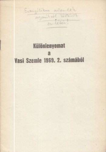 Klnlenyomat a Vasi Szemle 1969. 2. szbl