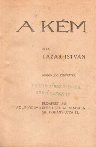 Lzr Istvn - A km