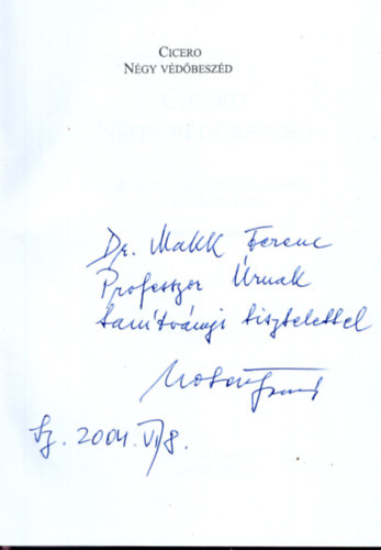 Cicero - N�gy v�d�besz�d- dedik�lt