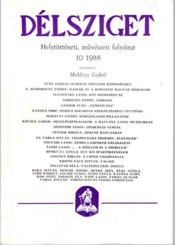 Moldvay Gyz - Dlsziget helytrtneti, mvszeti folyirat  ( 3 db egytt ) 1988/10., 1988/11., 1988/12., szmok