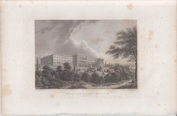 Eidgen�ssische Egyetem �p�lete, Z�rich, Sv�jc, Eur�pa (28�18cm lapm�ret� eredeti ac�lmetszet) (1860 k�r�l)