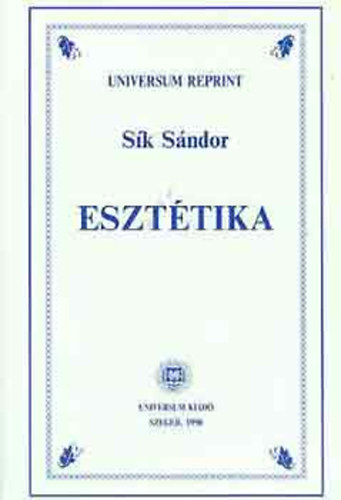 Sk Sndor - Eszttika (Universum Reprint)